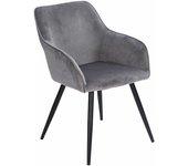 Silla vintage gisele de terciopelo gris