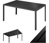 Tectake - Mesa de aluminio para jardín Bianca con patas ajustables en altura 150x90x74,5cm - mueble para terraza de aluminio, mesa moderna para