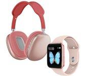 Pack Smartwatch + Auriculares Rosa