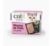 Catit Cuisine Mousse 12 x 90 g - Pollo con jamón