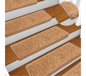 Alfombrillas para escaleras 15 piezas 65x21x4 cm Beige