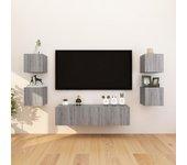 Mueble de TV de pared 8 piezas Sonoma gris 30,5x30x30 cm