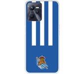 Funda para Realme C35 del Real Sociedad de Fútbol Real rayas verticales  - Licencia Oficial Real Sociedad de Fútbol