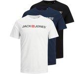 Camiseta jack and jones ecorp logo neck 3pkmp blanco hombre