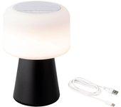 Lámpara LED con Altavoz Bluetooth y Cargador Inalámbrico Lumineo 894415 Negro 22,5 cm Recargable