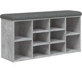 Banco de zapatas de hormigón gris 102x32x50cm de madera multicapa