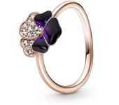 Pandora Pandora Anillo con un recubrimiento en oro rosa de 14k Flor Pensamiento Morado 180764C01 , para Mujer