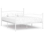 Cama solar con listones blancos de metal 200x200 cm