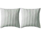 Striped Print 2 piezas Cojines de exterior 45x45 cm Gris