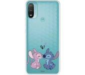 Funda para Motorola Moto E40 Oficial de Disney Angel & Stitch Beso - Lilo & Stitch