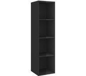 Mueble TV negro brillante 37x37x142,5 cm de madera multicapa