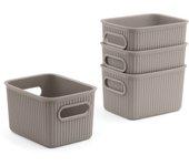 TATAY Baobab - Set de 4 Cajas Organizadoras 1.5L Plástico PP05. Taupe