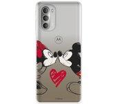 Funda para Motorola Moto G51 5G Oficial de Disney Mickey y Minnie Beso - Clásicos Disney