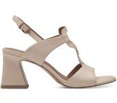 Sandalias Mujer Piel Beige Tacón Medio TAMARIS