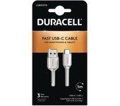 Cable USB DURACELL USB5031W 1 m Blanco