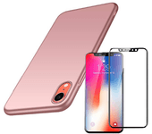 Kit Funda y Protector Cristal 5D iPhone XR SlimShield Rosa