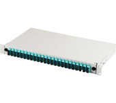 Patch panel FO con accesorio 19'' 1U, 24x SC dx, OM3, adaptadores, extensible, gris