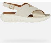 Sandalias GEOX Spherica Sue Met Lea Arena Piel Beige (39)