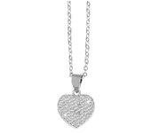 Collar Corazón en Plata de Ley 925 Heli con Circonias y Bañado en Rodio