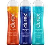 Durex - Lote Set 3x Lubricantes Frescor, Calor y Original H2O 50ml, Cosquilleo y Diversión, Sexo Seguro