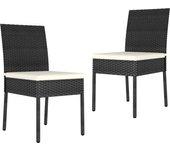 Sillas de comedor de jardín 4 piezas en Polyrattan Black