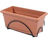 Jardinera con Plato Plastiken Terracota Polipropileno 60 x 24 cm