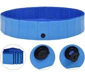 vidaXL Piscina Para Perros Plegable Pvc Azul 160x30 Cm