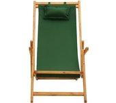 Silla de playa VIDAXL Verde Tela (60x127x95 cm)