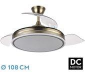 Ventilador dc bayomo l dorado led con memoria de color