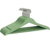 COM-FORT HOUSE | Percha de Resina para Ropa | Verde | Resistente | Muescas Antideslizantes | 45cm