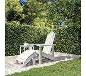 Silla de jardín Adirondack con reposapiés blanco HDPE