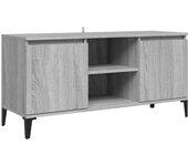 Mueble TV con patas de metal Sonoma gris 103,5x35x50 cm