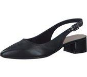 Zapatos Mujer Sling Back Tacón Bajo Piel Negro, Tamaris