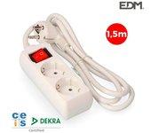 Extensión Eléctrica EDM Blanco (2 Enchufes - 1.5 m)