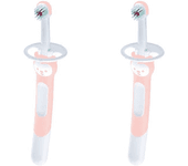 MAM Pack de 2 Cepillos de Dientes Training Brush, Bebe 5+ Meses, 2 Unidades, Rosa