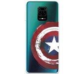 Funda para Xiaomi Redmi Note 9S Oficial de Marvel Capitan America Escudo Transparente