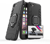 Kit Funda y Soporte Magnetico Auto iPhone 7, 8 Military Defender Negro