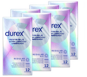 Durex - Preservativos Invisible Extra Lubricado para Mayor Sensación Pack 72 condones para un sexo seguro