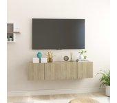 Mueble TV colgante 2 piezas Sonoma Oak 60x30x30cm