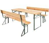 Tectake conjunto de mesa y bancos 5 piezas