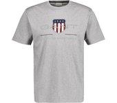 Camiseta de Hombre GANT Corta Logo Gris (L)