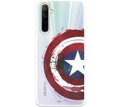 Funda para Realme 6 Oficial de Marvel Capitan América Escudo Transparente - Marvel