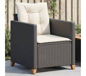 Sillón de jardín con almohadas en Polyrattan Black