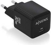 Cargador de Pared AISENS ASCH-30W1P036-BK (Negro - USB-C x 1)