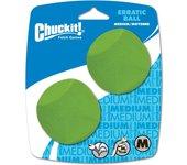 CHUCKIT - Pelota Errática M 6 cm Pack de 2