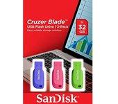 PENDRIVE 32GB SANDISK CRUZER BLADE PACK 3 UD