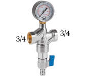 Genebre - Filtro autolimpiante de latón cromado con tamiz reforzado con acero inoxidable AISI 304 con una luz de 100 micras y junta NBR [Seleccionar Medida 1/2 - 3/4 - 1'']