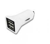 Approx Cargador de Coche 2 Puertos USB Blanco