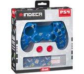 INDECA - RETRO GAME - Funda de silicona para mando de Playstation 4 - Funda PS4 - Color azul - Original regalo