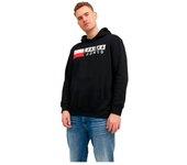 Sudadera jack and jones ecorp logo black hombre